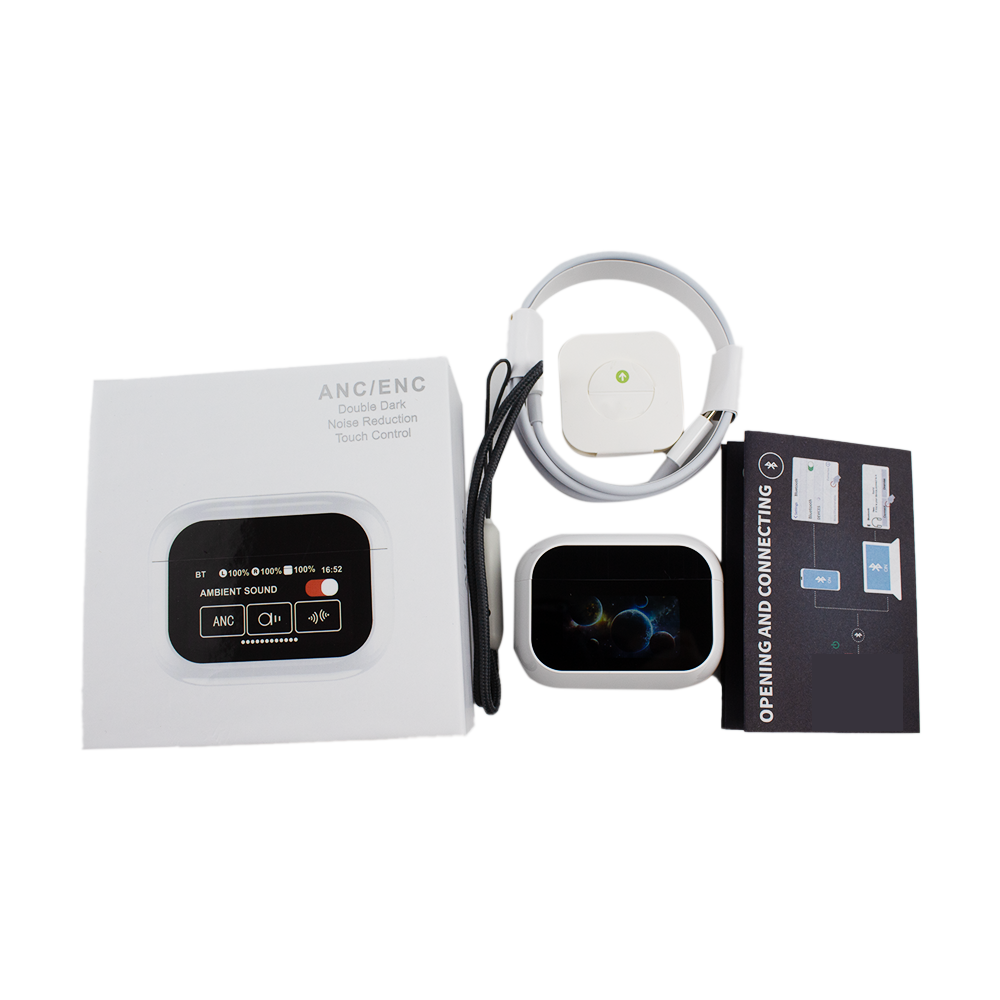 2025 New Design TWS A15Pro Headphones LCD Touch Screen Earbuds Wireless Headset Noise Cancelling Smart Sport Earbuds