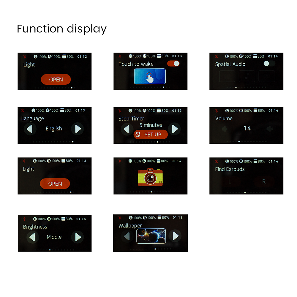 2025 New Design TWS A15Pro Headphones LCD Touch Screen Earbuds Wireless Headset Noise Cancelling Smart Sport Earbuds