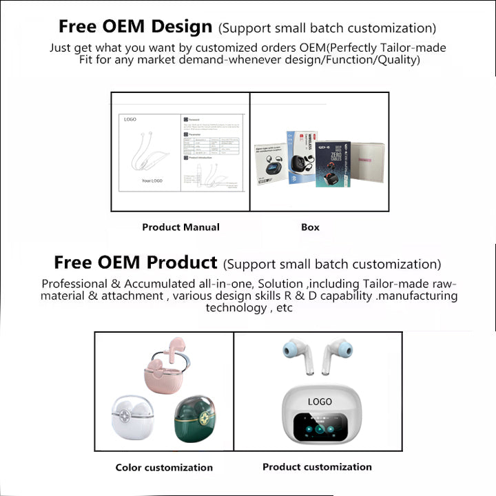 Intelligent Touch BT 5.4 TWS Earbuds HIFI Wireless Headphones ENC Noise Cancellation LED/Digital Display Wireless Earphone